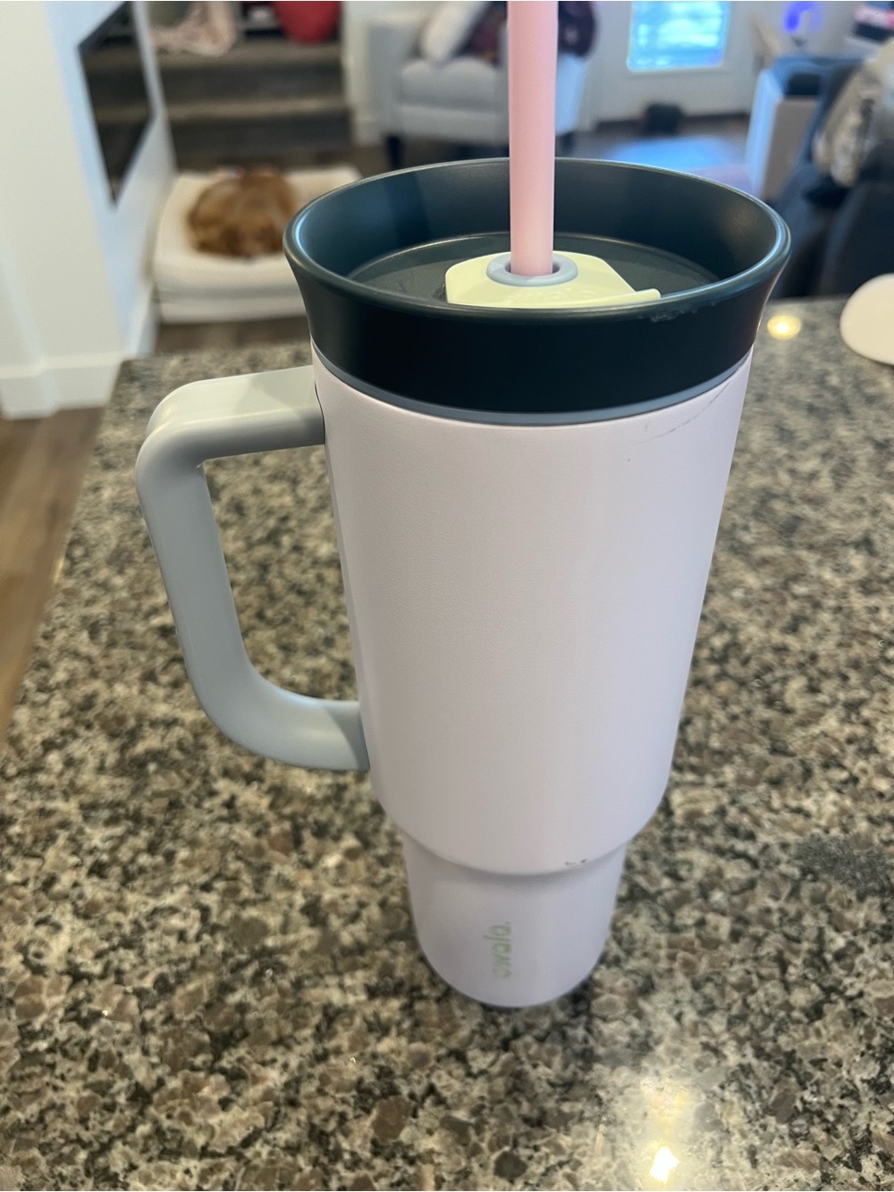 Owala Purple Travel Tumbler with Handle and Straw